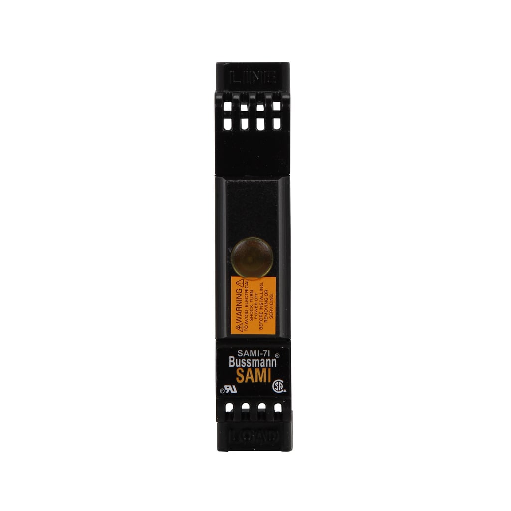 SAMI-7I SAMI Dead Front Indicating Class CC Fuse Cover, 0 to 30 A, 600 V AC/DC, For Use With Class CC Midget Fuse, Thermoplastic, Black