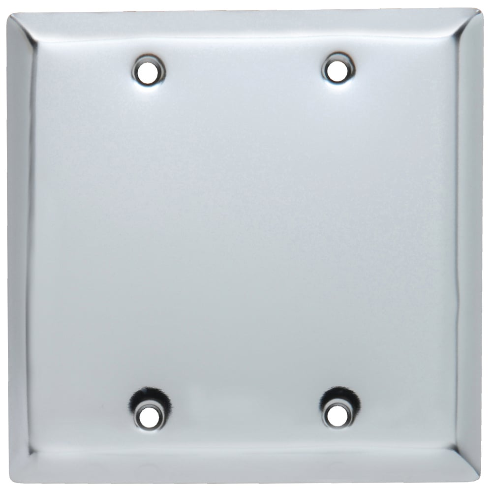 SB23CH 2-Gang Chrome Wall Plate, Blank Box Mounted