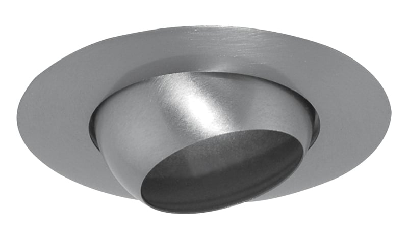 18 WH Adjustable Mini Line Voltage Eyeball Trim, 5 in OD, Incandescent Lamp, For Use With IC1, IC1W, IC1S, IC1P, TC1, TC1S, TC1R, APT1 Series Housing