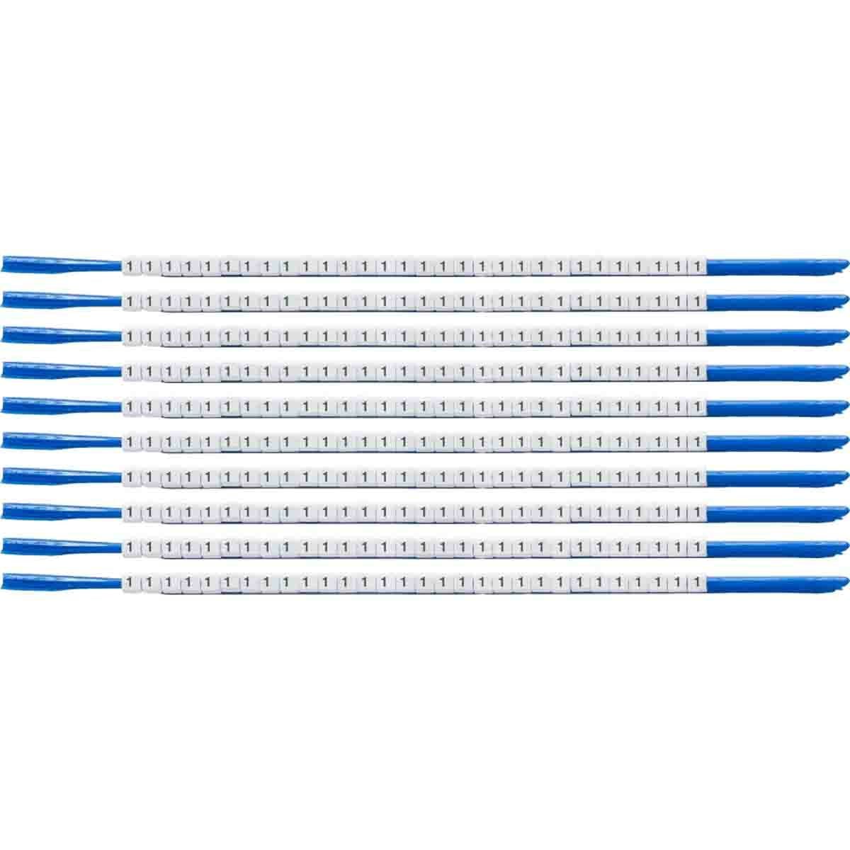 SCN07-1 Clip-Sleeve SCN Pre-Printed Wire Marker, 0.075 to 0.087 in Wire, 1 Legend, Black on White Legend, White Marker, Nylon