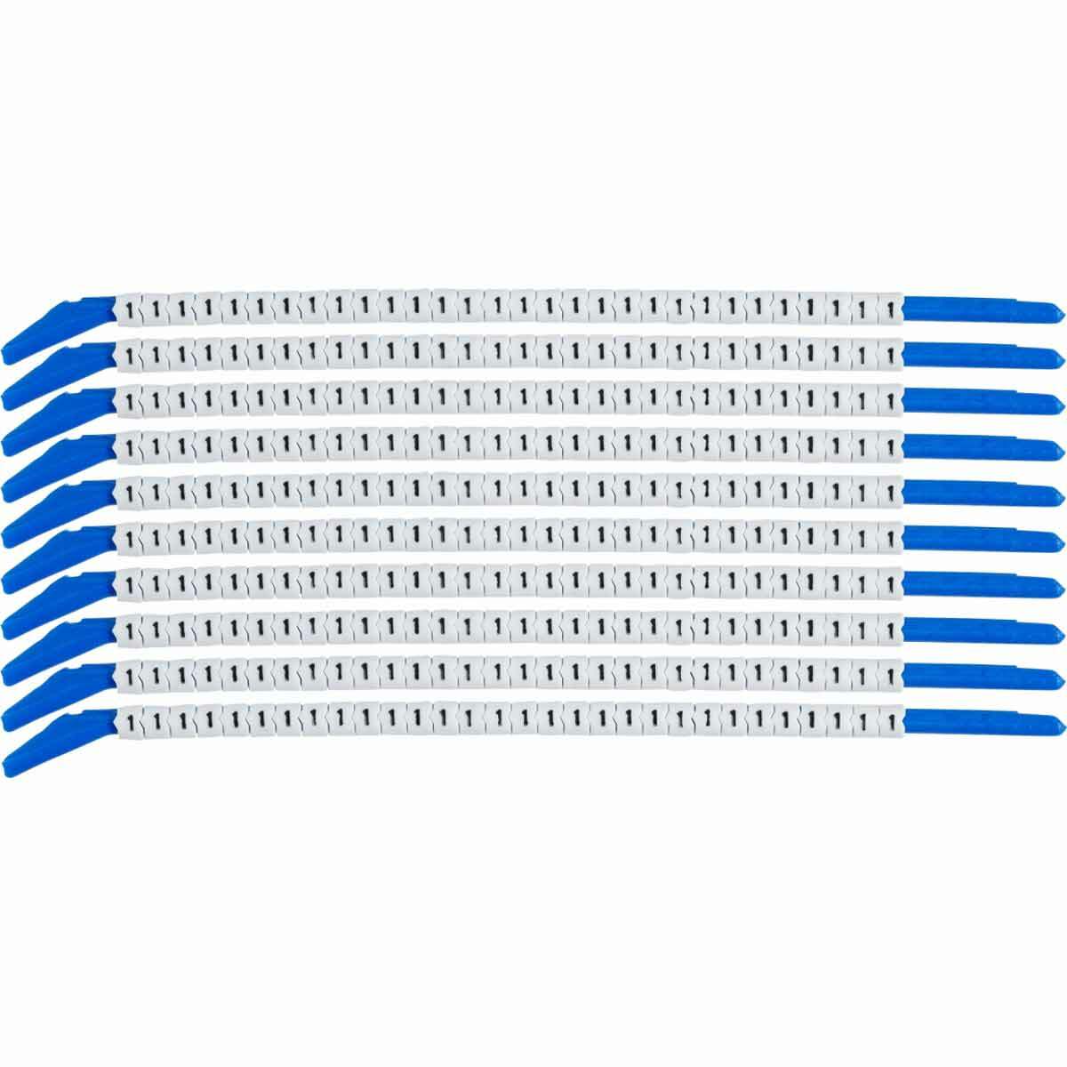SCN13-1 Clip-Sleeve SCN Pre-Printed Wire Marker, 0.134 to 0.181 in Wire, 1 Legend, Black on White Legend, White Marker, Nylon