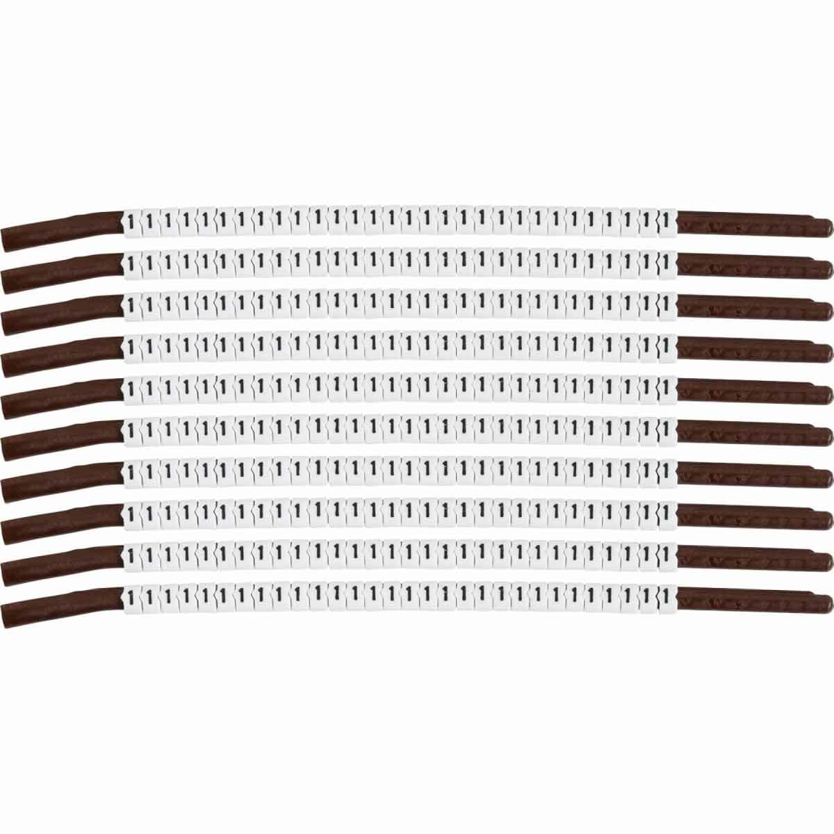SCN15-1 Clip-Sleeve SCN Pre-Printed Wire Marker, 0.154 to 0.177 in Wire, 1 Legend, Black on White Legend, White Marker, Nylon