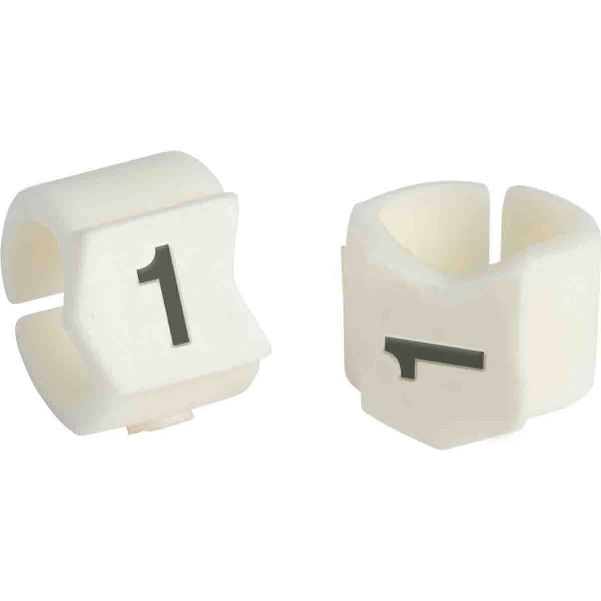 SCN23-1 Clip-Sleeve SCN Pre-Printed Wire Marker, 0.236 to 0.299 in Wire, 1 Legend, Black on White Legend, White Marker, Nylon