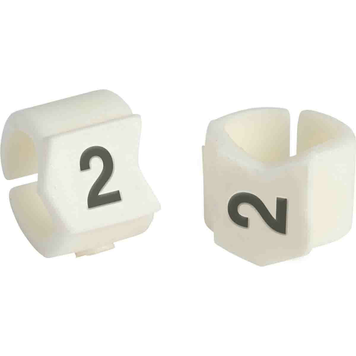 SCN23-2 Clip-Sleeve SCN Pre-Printed Wire Marker, 0.236 to 0.299 in Wire, 2 Legend, Black on White Legend, White Marker, Nylon