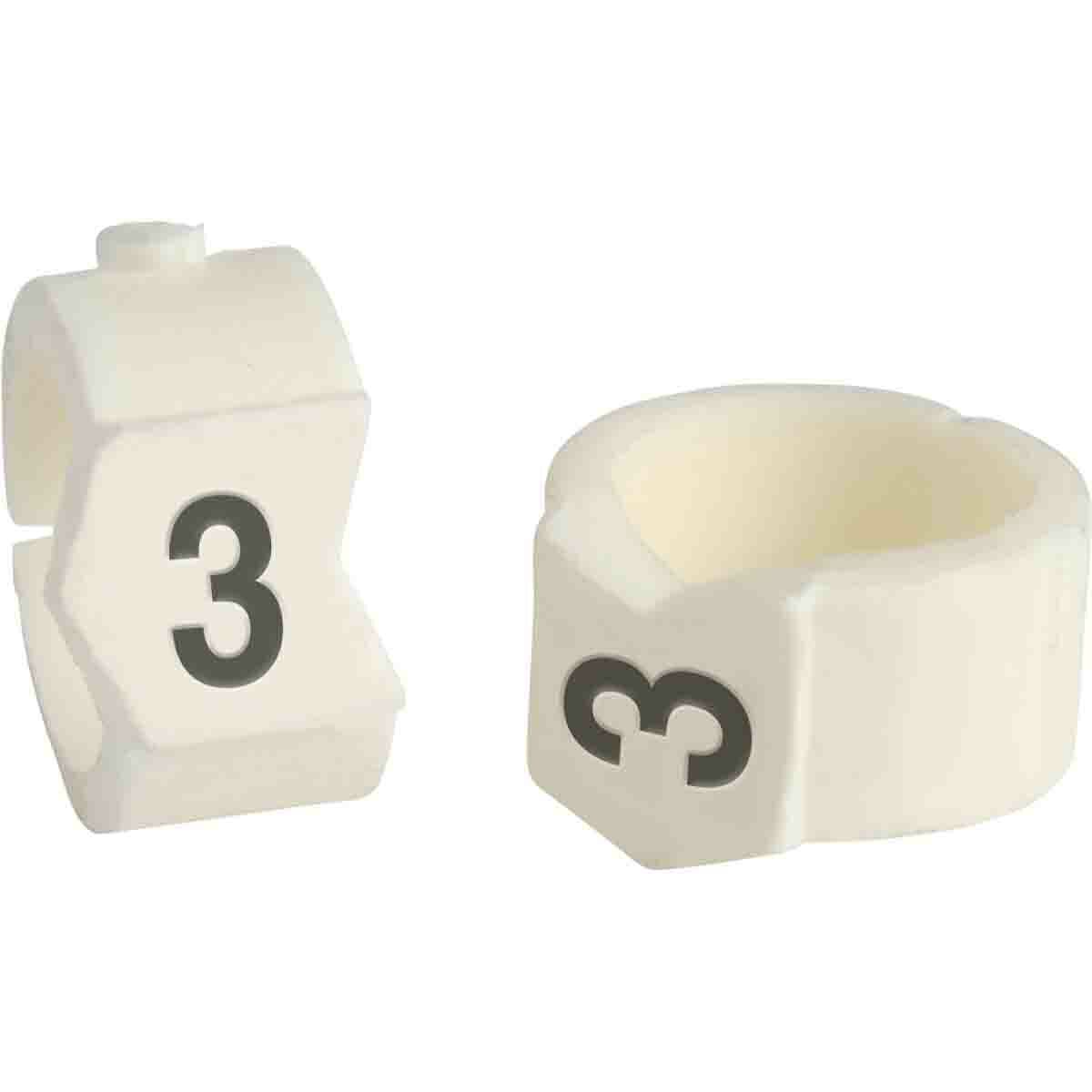 SCN36-3 Clip-Sleeve SCN Pre-Printed Wire Marker, 0.0362 to 0.413 in Wire, 3 Legend, Black on White Legend, White Marker, Nylon