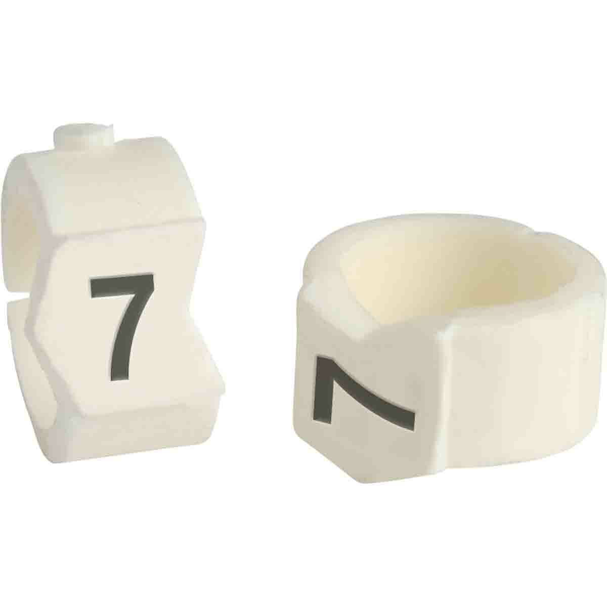 SCN36-7 Clip-Sleeve SCN Pre-Printed Wire Marker, 0.0362 to 0.413 in Wire, 7 Legend, Black on White Legend, White Marker, Nylon
