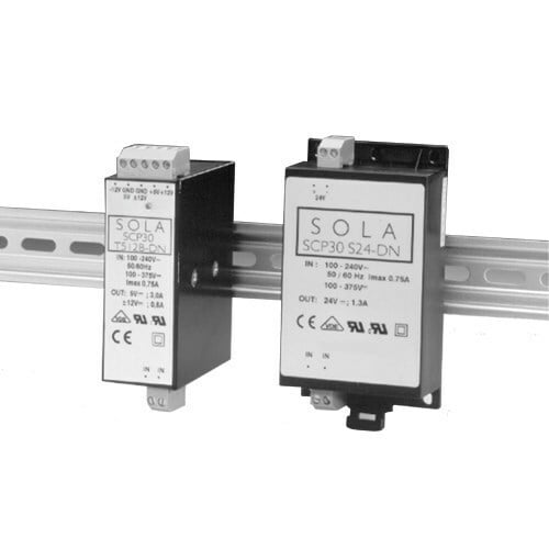 SCP30D12-DN Low Profile Dual Output Power Supply, 85 to 264 V AC/100 to 375 V DC Input, 12 VDC Output, 30 W Power Rating, 1.2 A, DIN Rail Mount