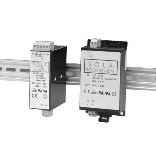SCP30S12B-DN Single Output Power Supply, 85 to 264 V AC/100 to 375 V DC Input, 12 VDC Output, 30 W Power Rating, 6 A, DIN Rail Mount