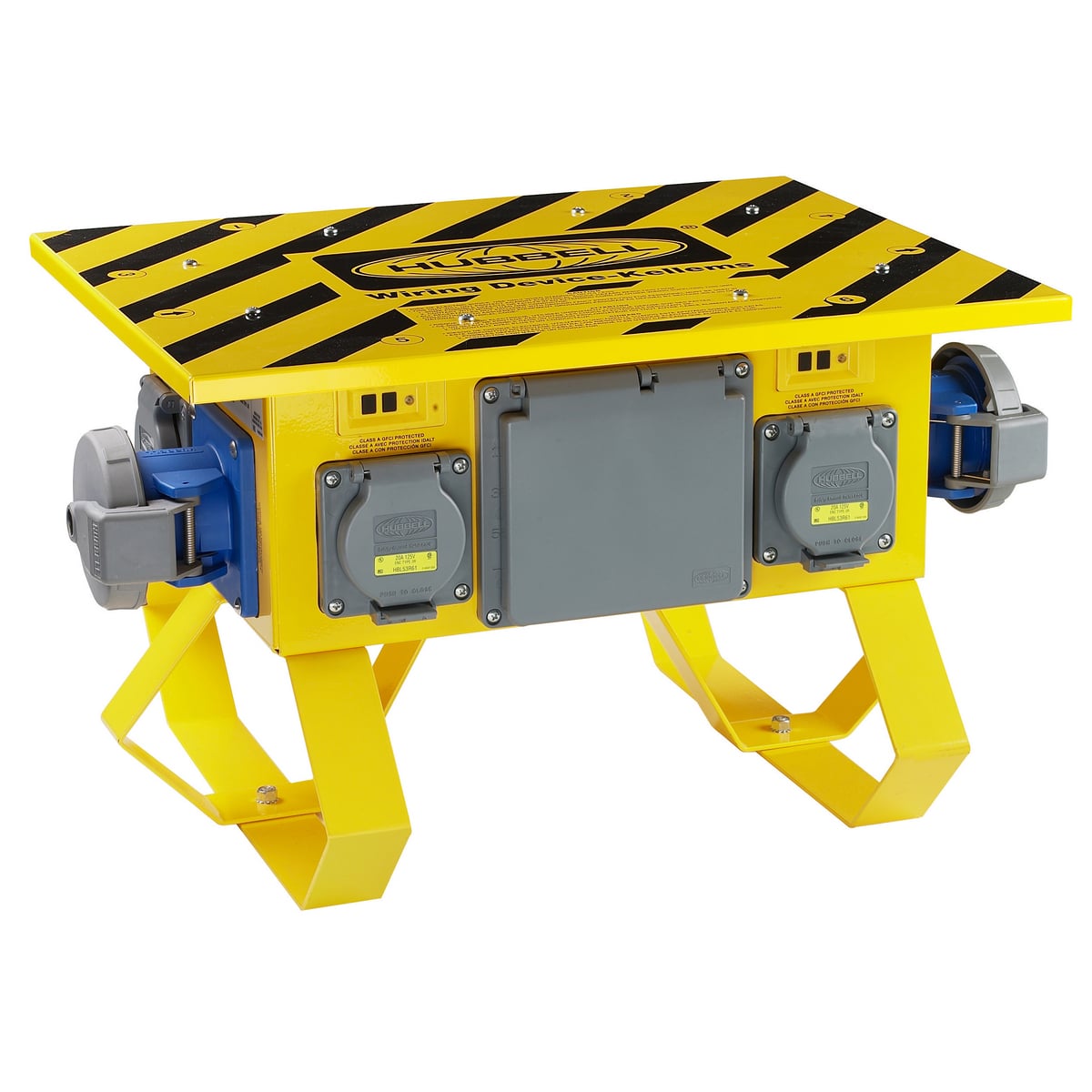 SCSB0 3-Phase Pre-Wired Grounding Portable Straight Blade Single Standard Temporary Power Box, 120/208 V AC, 60 A, 12480 W Power Rating, 4 Poles, 5 Wires