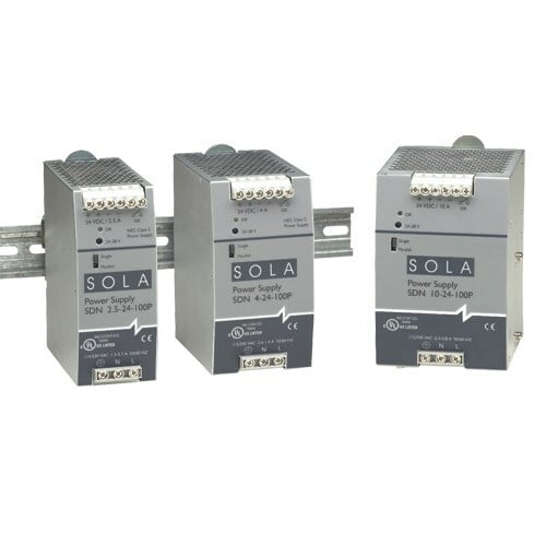 SDN10-24-100P SDN-P Compact Power Supply, 115/230 V AC Input, 24 VDC Output, 240 W Power Rating, 2.2/1 A, DIN Rail Mount