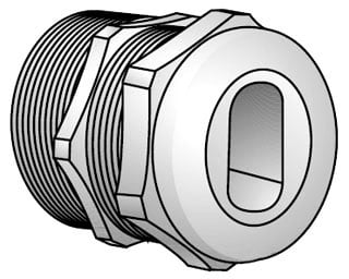 SE-753 Type SE Compression Watertight Service Entrance Cable Connector, 0.33 x 0.57 to 0.46 x 0.71 in Clamp Opening,) 10 AWG, 8 AWG, 6 AWG Conductor, Malleable Iron
