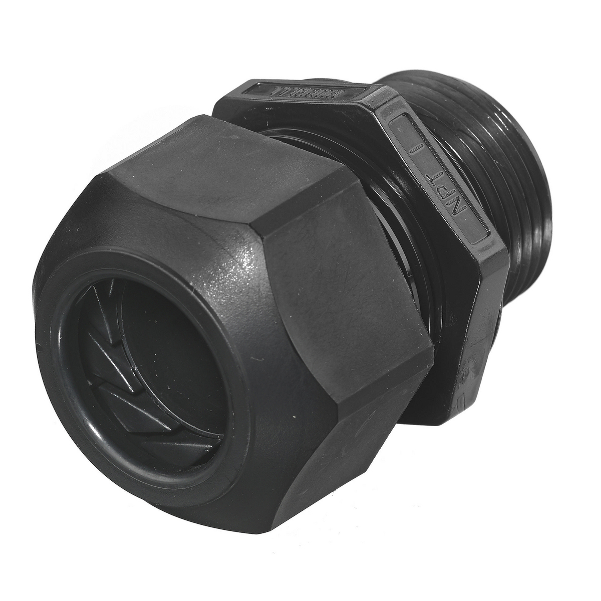 SEC100BA SEC European Style Straight Cord Connector, 1 in Trade, (1) Conductors, 0.59 to 1 in Cable Openings, Nylon, Smooth