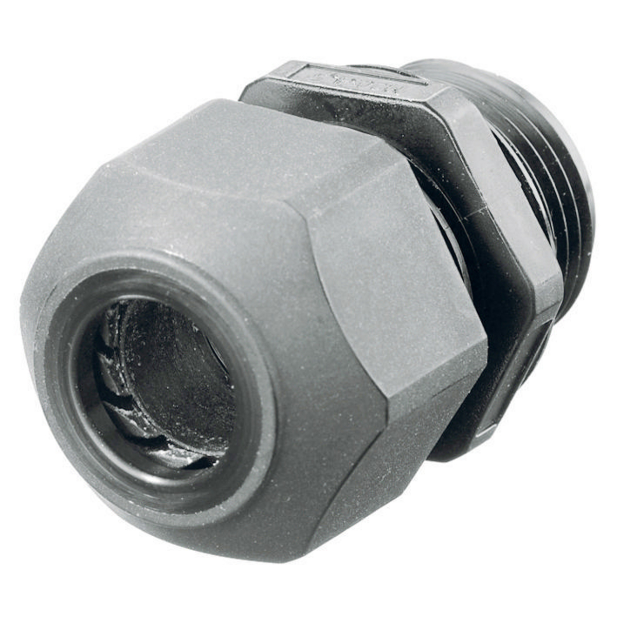 SEC100GA sec European Style Low Profile Non-Metallic Standard Straight Cord Connector, 1 in Trade, (1) Conductors, 0.59 to 1 in Cable Openings, Nylon, Smooth