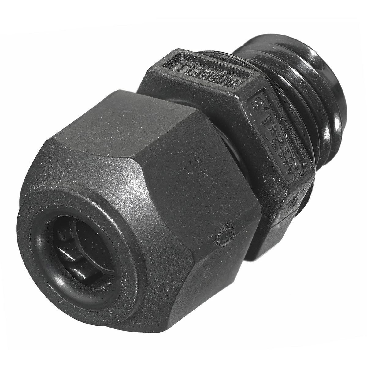 SECM12B European Style Low Profile Non-Metallic Standard Straight Cord Connector, M12 Trade, 1 Conductor, 0.12 to 0.25 in Cable Openings, Nylon, Smooth