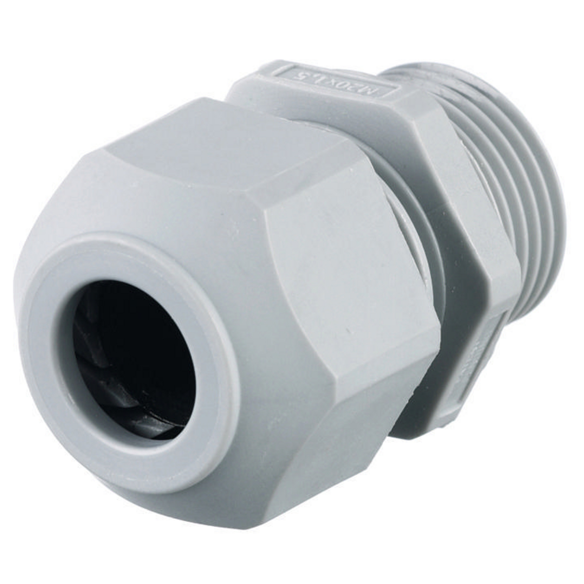 SECM40G sec European Style Low Profile Non-Metallic Standard Straight Cord Connector, M40 Trade, (1) Conductors, 0.87 to 1.3 in Cable Openings, Nylon, Smooth