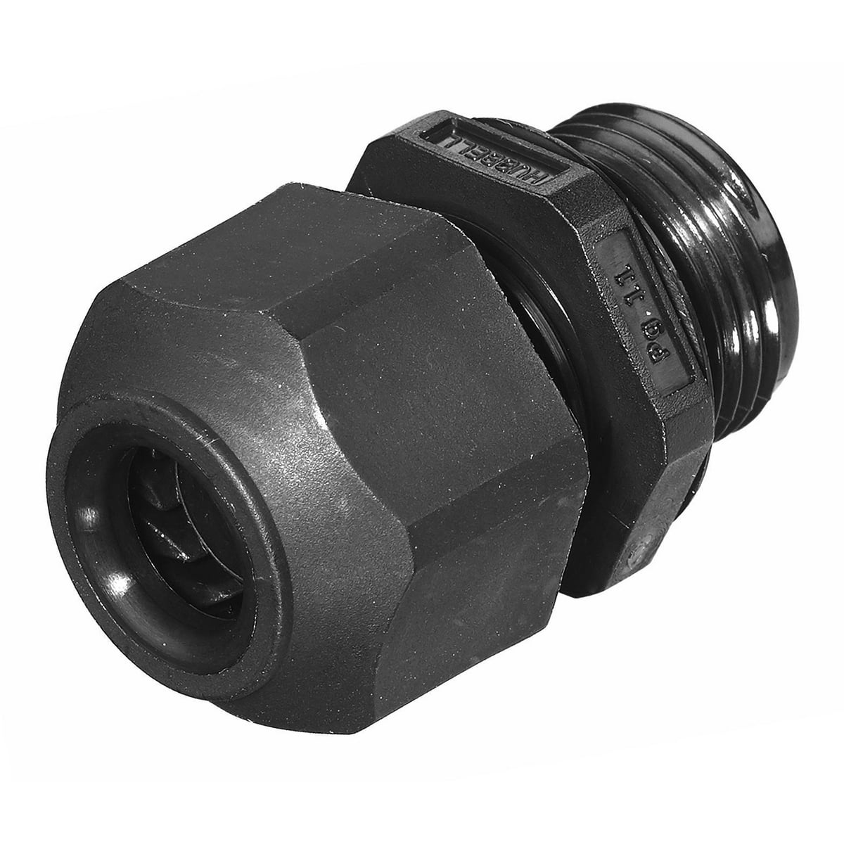 SECP11BA sec European Style Low Profile Non-Metallic Standard Straight Cord Connector, PG11 Trade, (1) Conductors, 0.23 to 0.40 in Cable Openings, Nylon, Smooth