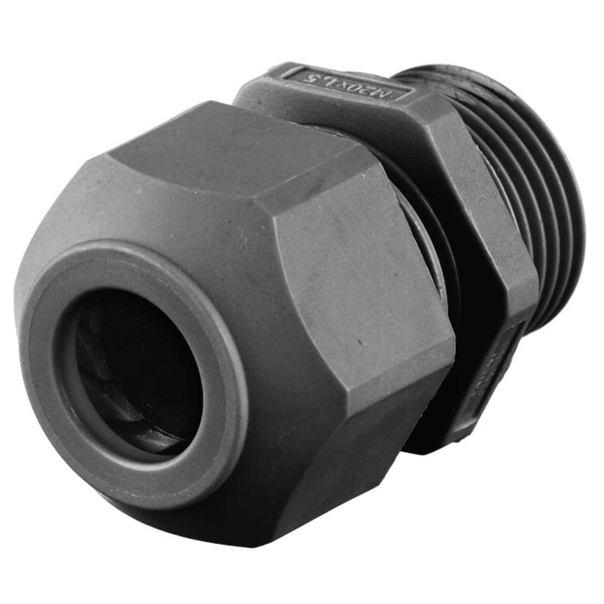 SECP21BA European Style Low Profile Standard Duty Straight Cord Connector, PG21 Trade, 1 Conductor, 0.45 to 0.71 in Cable Openings, Nylon, Smooth