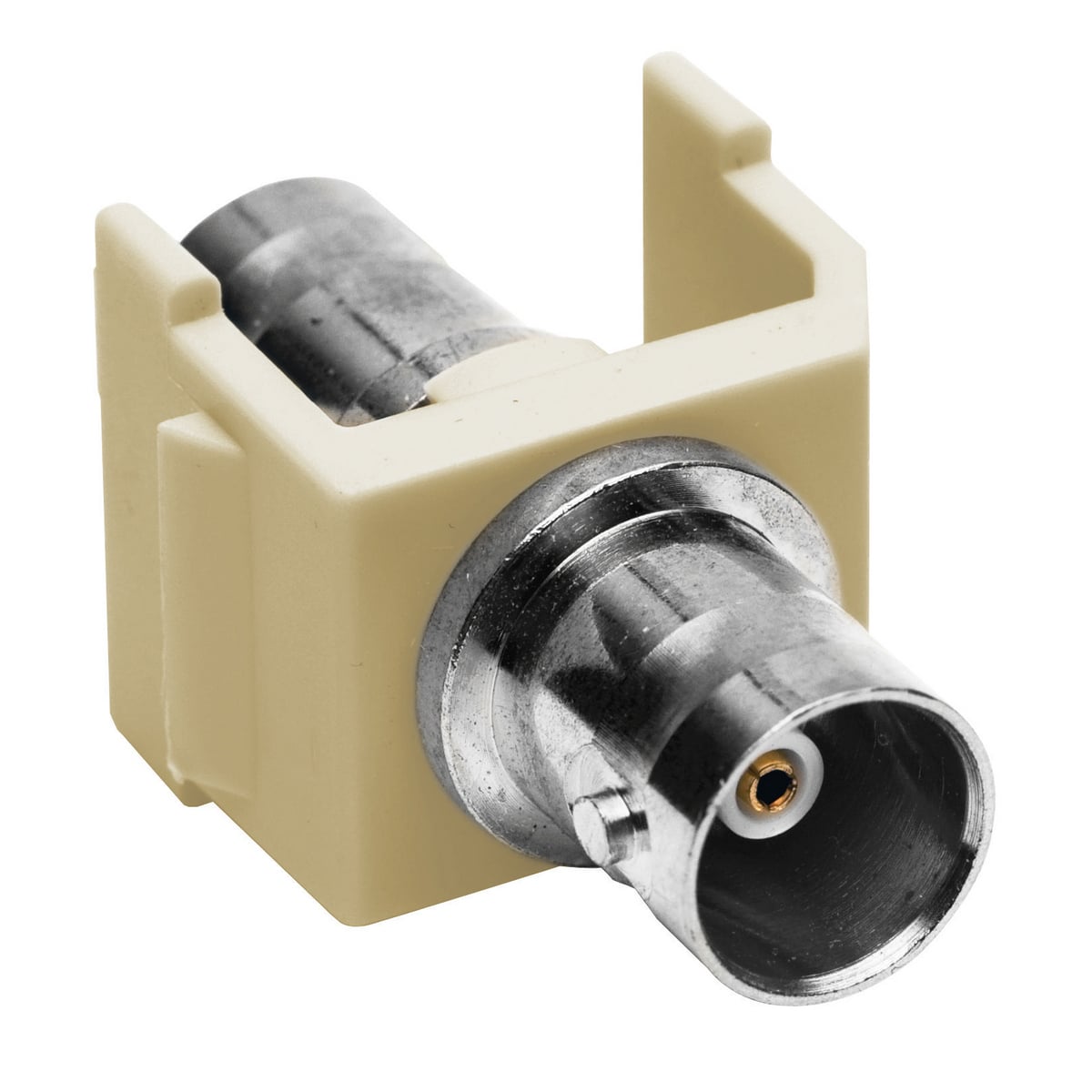 SFBI10 Keystone Standard RCA Blank Connector, Snap-Fit Mount, Beryllium Copper Contact, 100 Ohm Contact Resistance, Plug-N-Play Connection, Telco Ivory