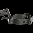 Side Mount Flange Clamp with Closed Conduit Clip, Hammer On Clamp Fits 1/8 to 1/4" Flange, Conduit Clip Fits 1/2" and 3/4" Conduit, Spring Steel