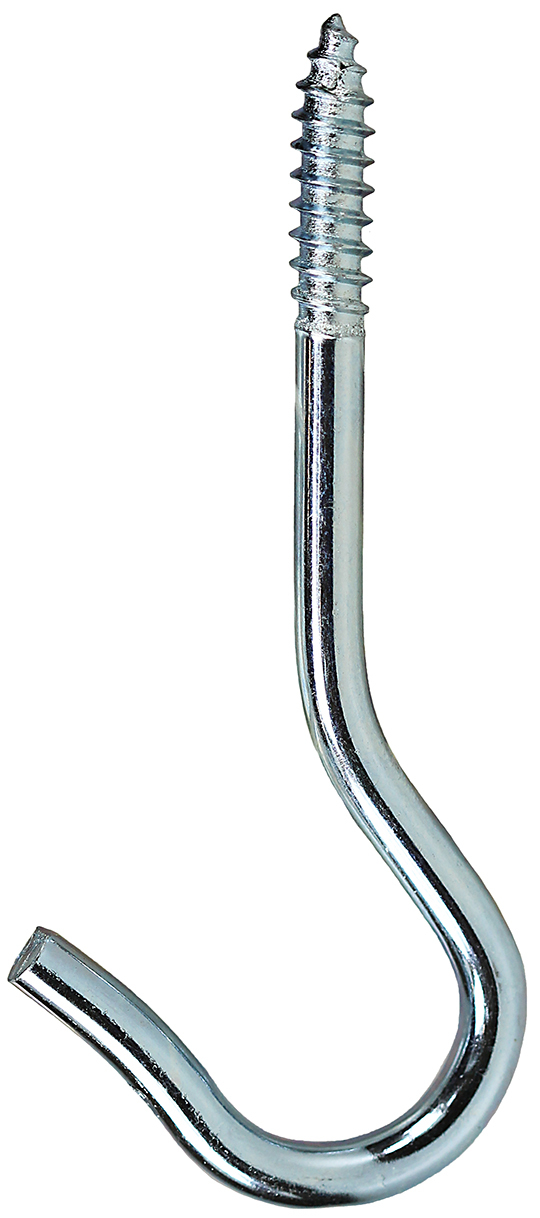 SH20 Round Bend Screw Hook, #2, Steel, Zinc Plated