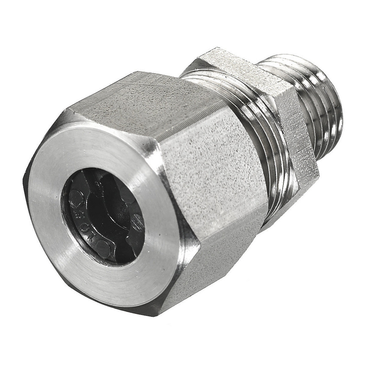 SHC1004SS Form 1 Standard Duty Straight Cord Connector, 1/4 in Trade, 1 Conductor, 0.25 to 0.31 in Cable Openings, Stainless Steel, Machined