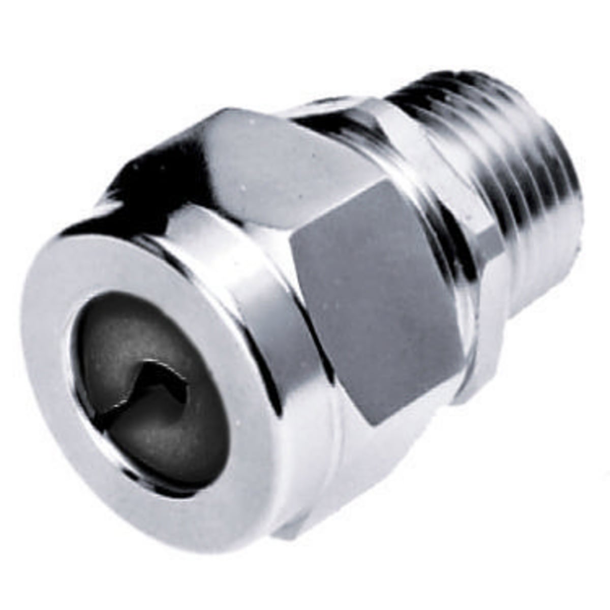SHC1010ZP SHC Form 1 Standard Straight Cord Connector, 3/8 in Trade, (1) Conductors, 0.25 to 0.31 in Cable Openings, Steel, Machined/Zinc Plated