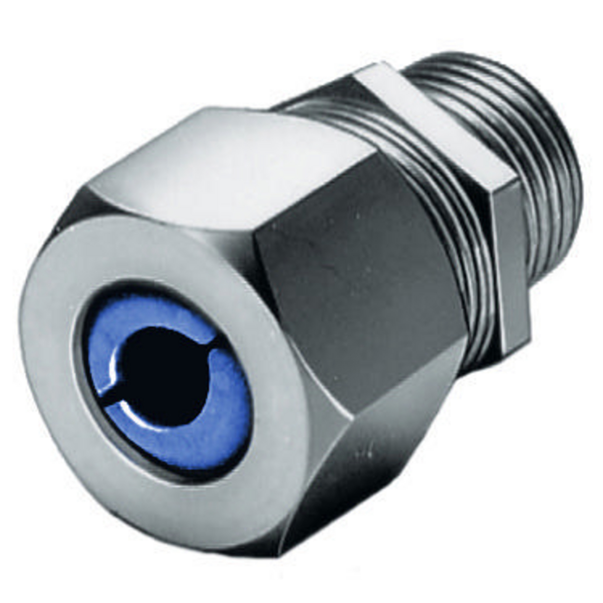 SHC1023SS Form 2 Standard Straight Cord Connector, 1/2 in Trade, 1 Conductor, 0.38 to 0.5 in Cable Openings, Stainless Steel, Machined