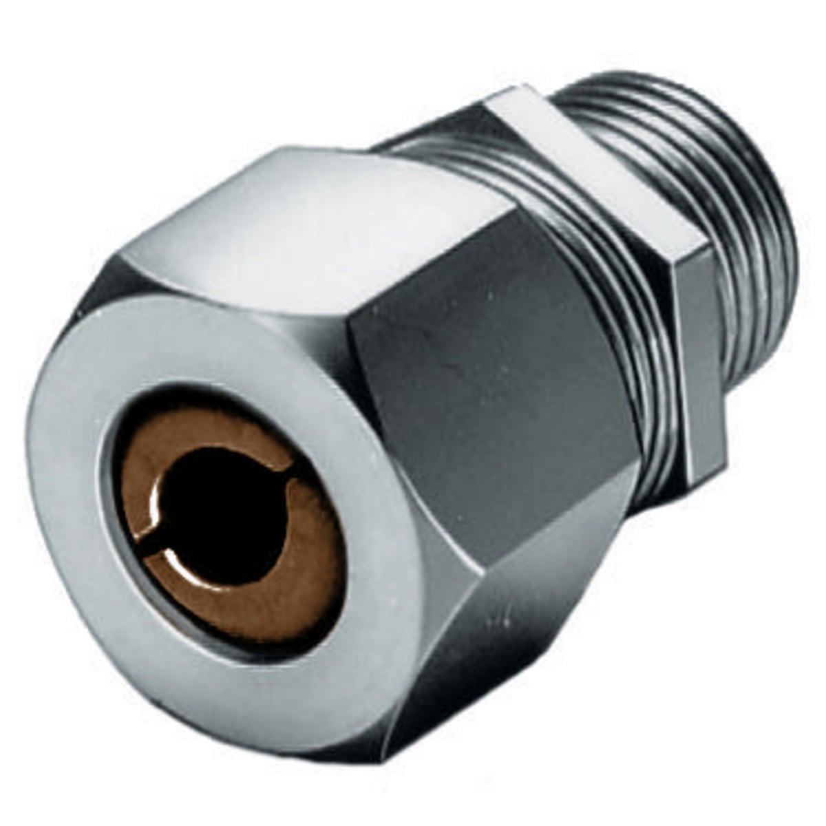 SHC1024SS Form 2 Standard Duty Straight Cord Connector, 1/2 in Trade, 1 Conductor, 0.5 to 0.63 in Cable Openings, Stainless Steel, Machined