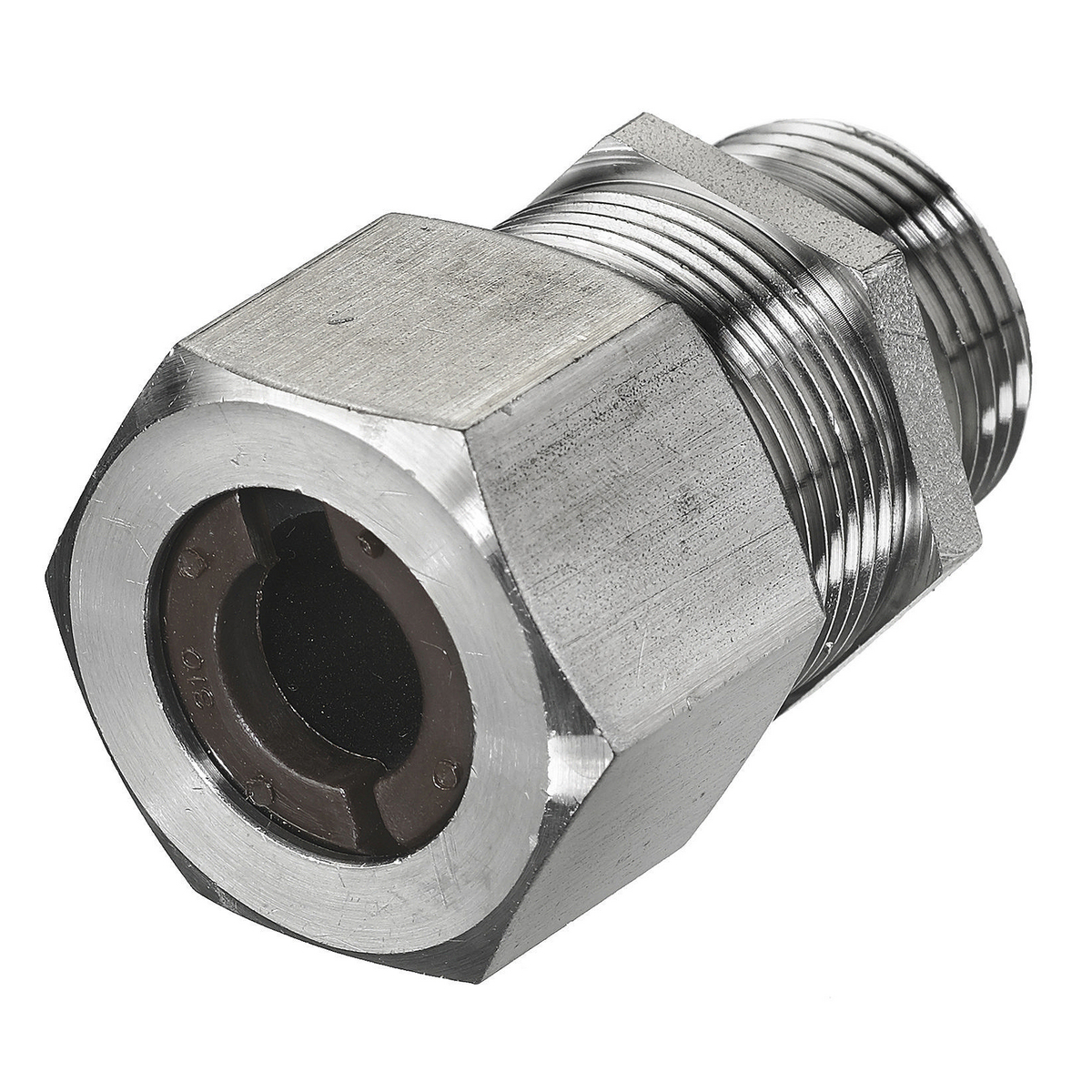 SHC1036SS Form 3 Standard Duty Straight Cord Connector, 3/4 in Trade, 1 Conductor, 0.5 to 0.63 in Cable Openings, Stainless Steel, Machined