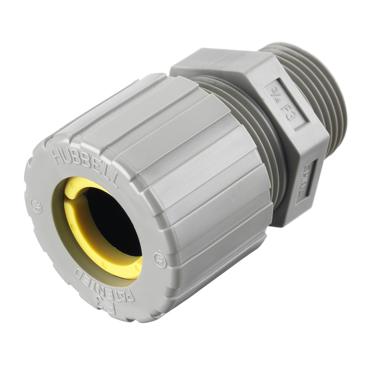 SHC1037CR Form 3 Straight Cord Connector, 3/4 in Trade, 1 Conductor, 0.63 to 0.75 in Cable Openings, Nylon, Smooth