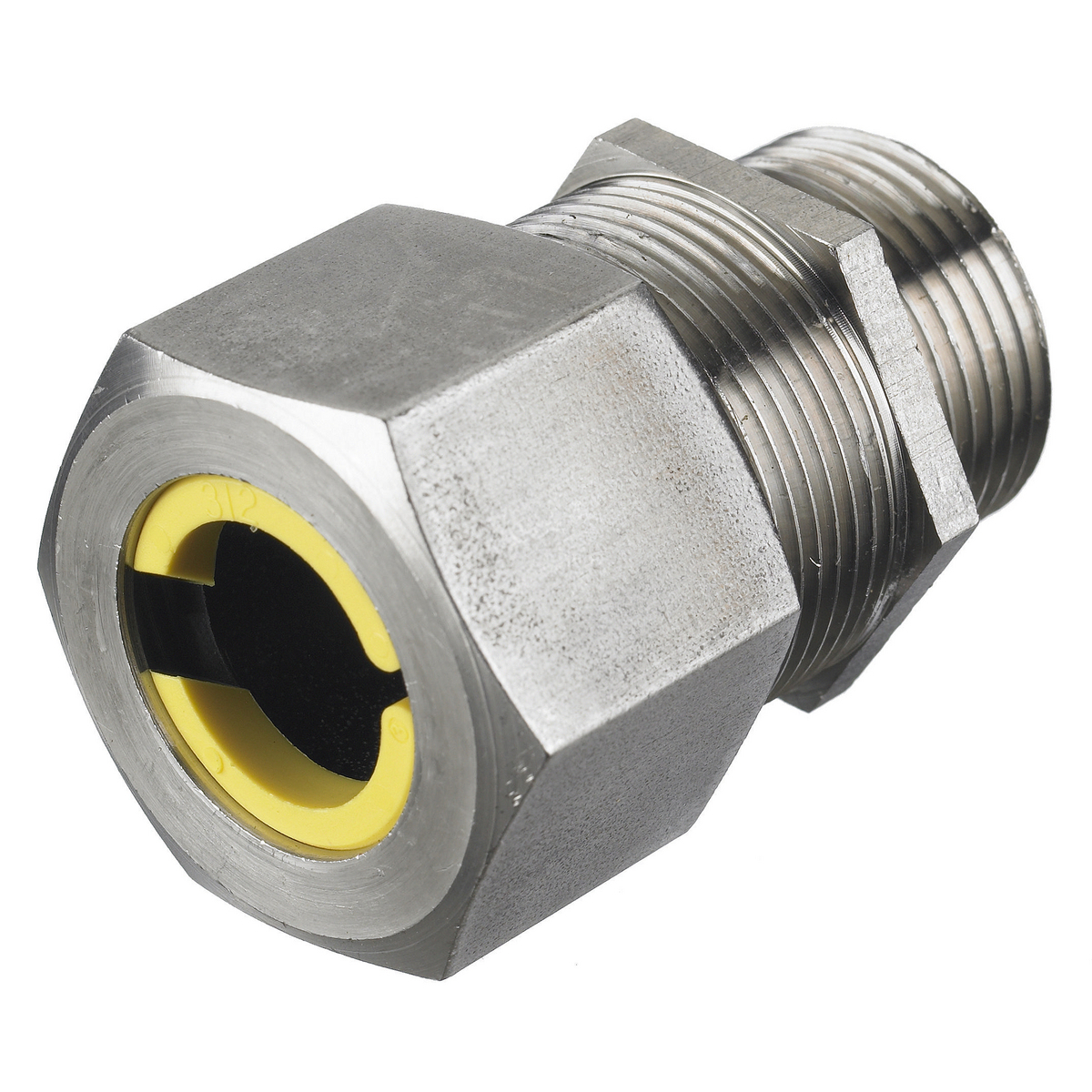 SHC1037SS Form 3 Standard Straight Cord Connector, 3/4 in Trade, 1 Conductor, 0.63 to 0.75 in Cable Openings, Stainless Steel, Machined