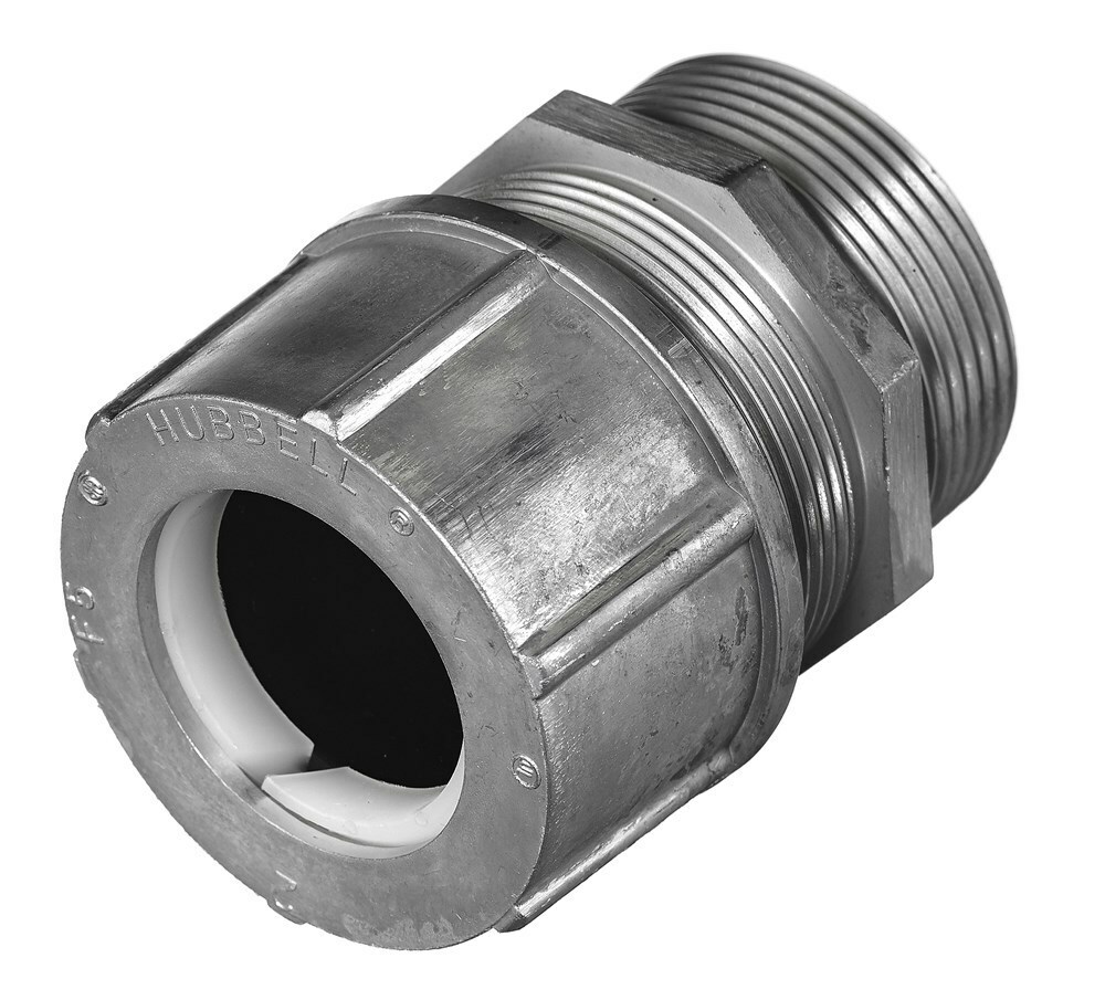 SHC1088 SHC Form 7 Standard Duty Straight Cord Connector, 3 in Trade, (1) Conductors, 1.94 to 2.06 in Cable Openings, Aluminum, Machined