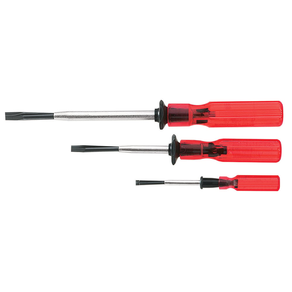 SK234 Slotted Holding Screwdriver Set, 3 Pieces, ASME Specified, Steel/Acetate, Polished Chrome