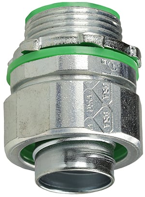 SL100I Insulated Straight Liquid Tight Conduit Connector, 1 in Trade, Steel, Zinc Plated