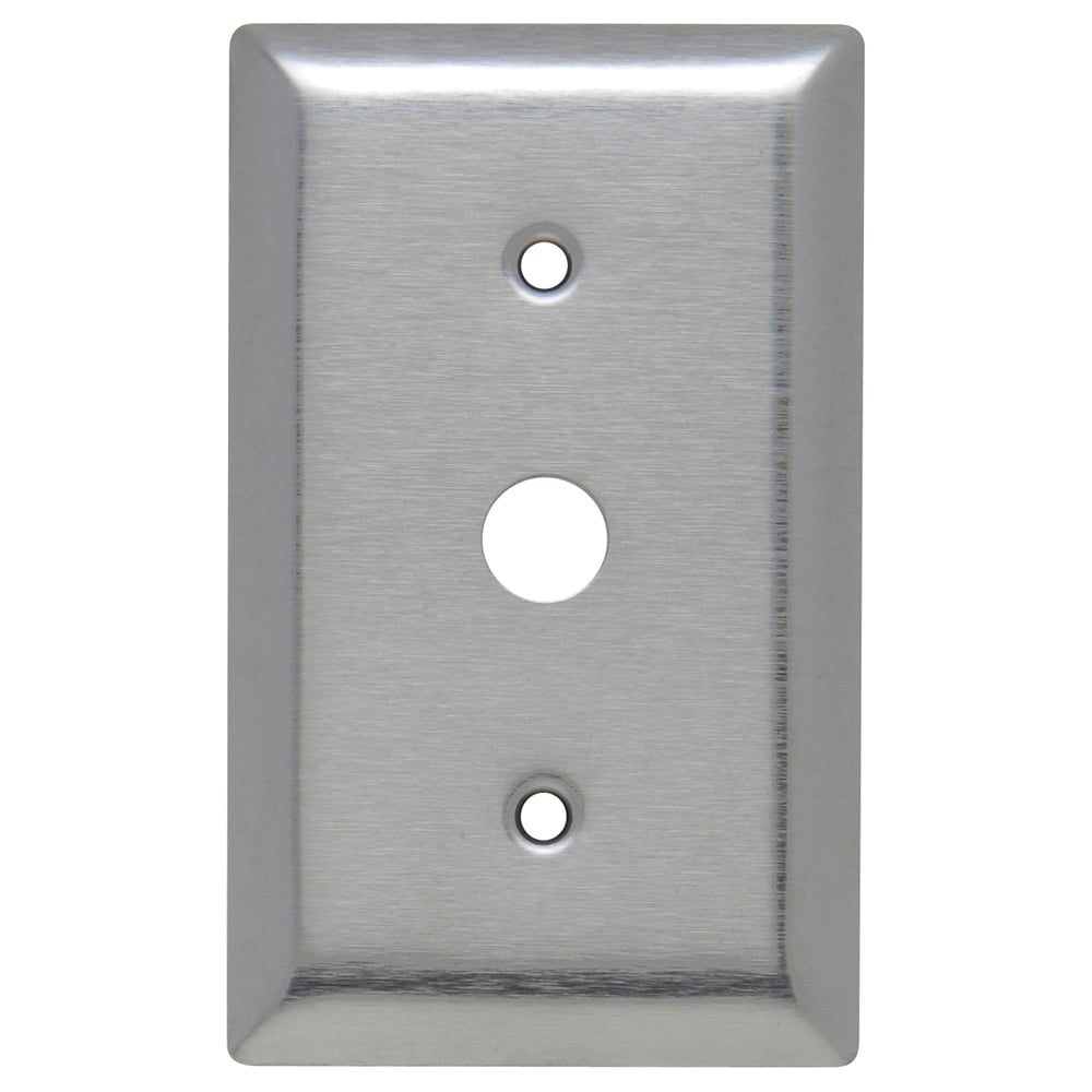 SL12 1-Gang 430 Stainless Steel Wall Plate, 053-in Round Opening for Telephone or Cable