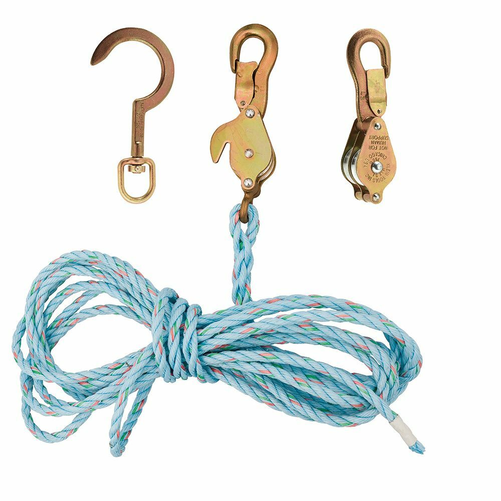1802-30SSR Block and Tackle With Standard Hooks, 3/8 in Dia x 7.62 m L Rope