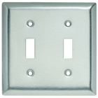 Smooth Metal Wall Plate, 2gang Toggle, 430 Stainless Steel
