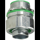 Straight Insulated Liquid Tight Connector, 2 in. Size, Threaded connection, Steel material, Zinc Plated Finish