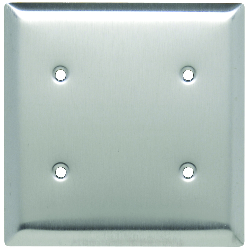 SL24 2-Gang 430 Stainless Steel Wall Plate, Blank Strap Mounted