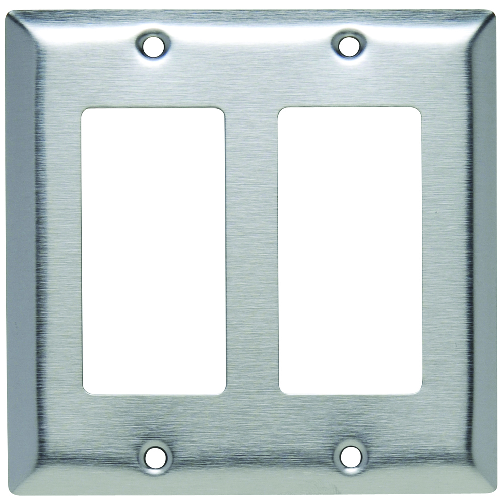 SL262 2-Gang 430 Stainless Steel Wall Plate, 2 Decorator Openings