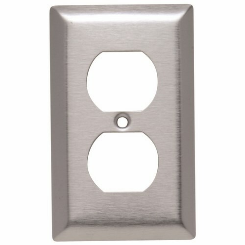 SL8 1-Gang 430 Stainless Steel Wall Plate, 1 Duplex Receptacle Opening