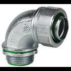 90 DEG Insulated Liquid Tight Connector, 2 in. Size, Threaded connection, Steel material, Zinc Plated Finish