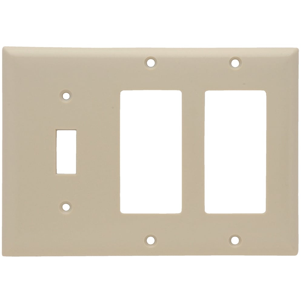 SP1262I Combination Openings, 1 Toggle Switch and 2 Decorator, Three Gang, Ivory