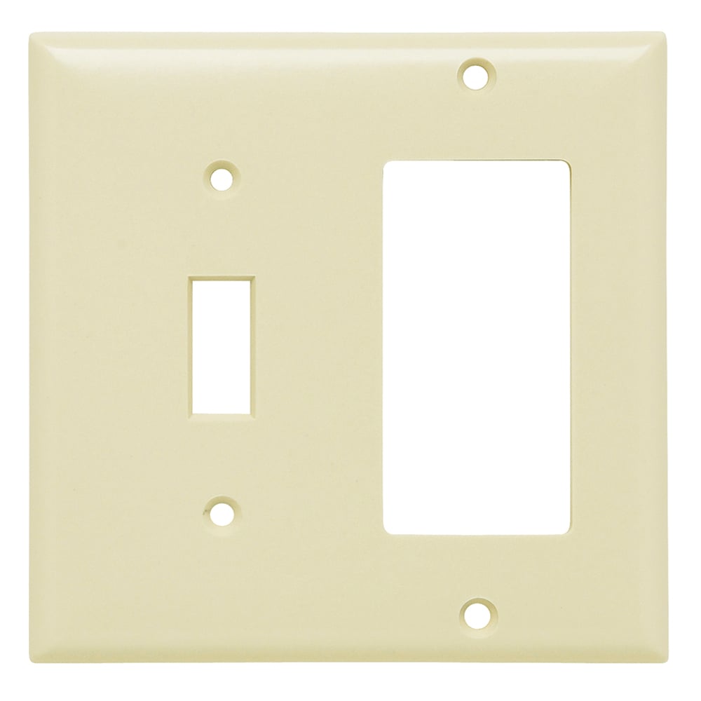 SP126I Combination Openings, 1 Toggle Switch and 1 Decorator, Two Gang, Ivory
