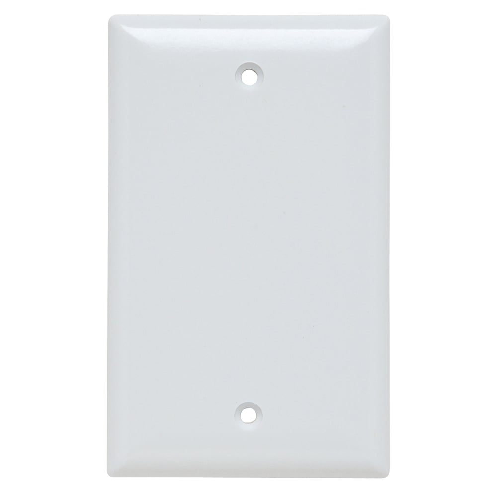 SP13W 1-Gang Thermoset Wall Plate, Blank, Box Mounted, White