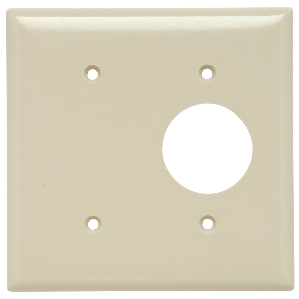 SP147I 2-Gang Thermoset Wall Plate, 1 Blank, 1 Single Receptacle, Ivory
