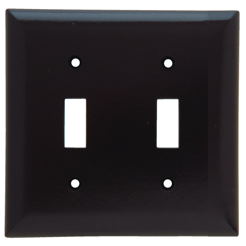 SP2 2-Gang Thermoset Wall Plate, 2 Toggle Switch Openings, Brown
