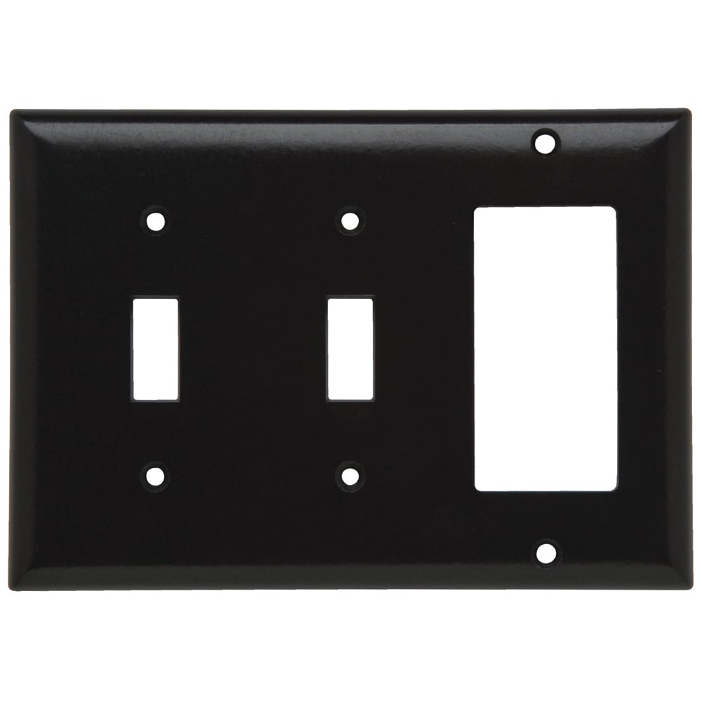 SP226 Combination Openings, 2 Toggle Switch and 1 Decorator, Three Gang, Brown