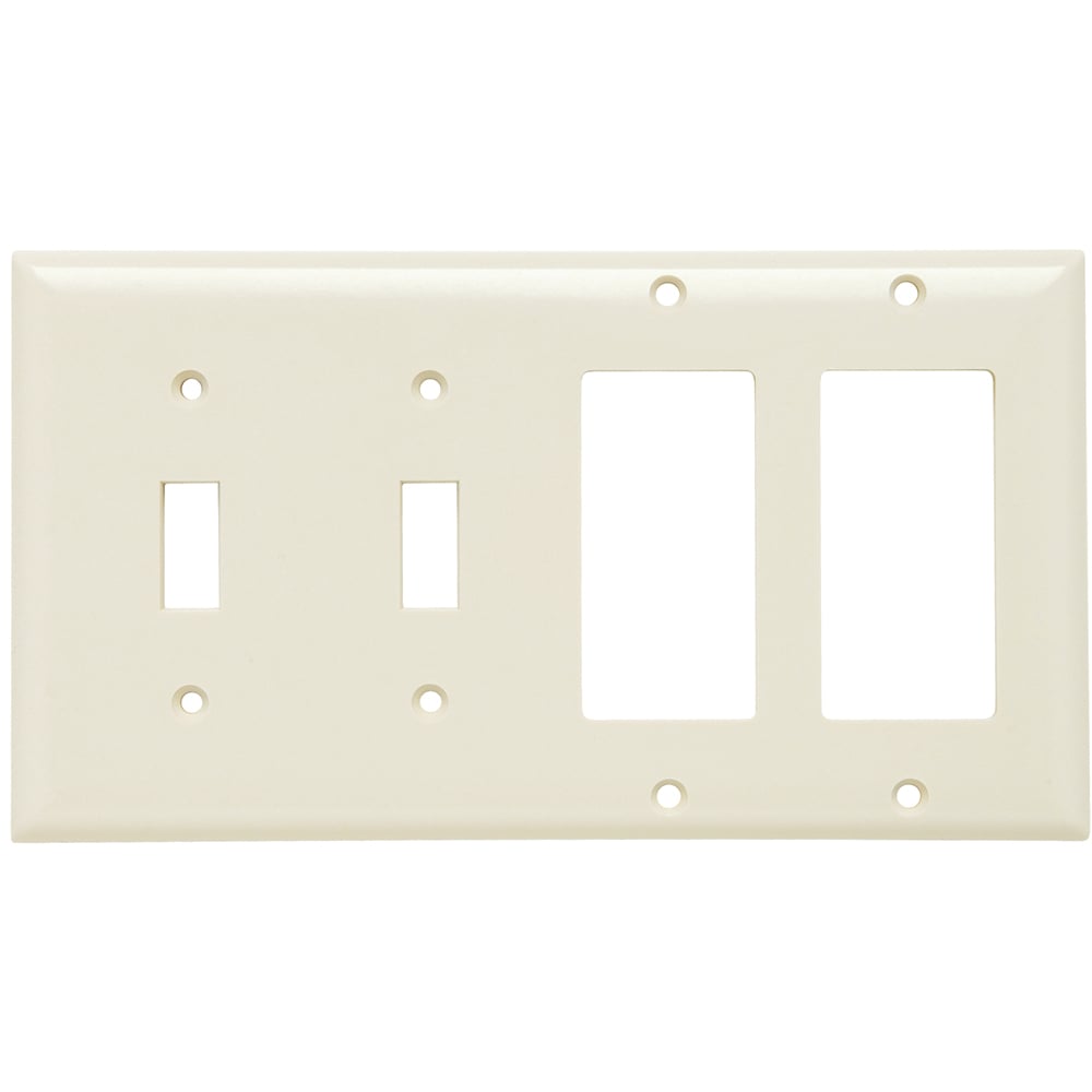 SP2262LA Combination Openings, 2 Toggle Switch and 2 Decorator, Four Gang, Light Almond