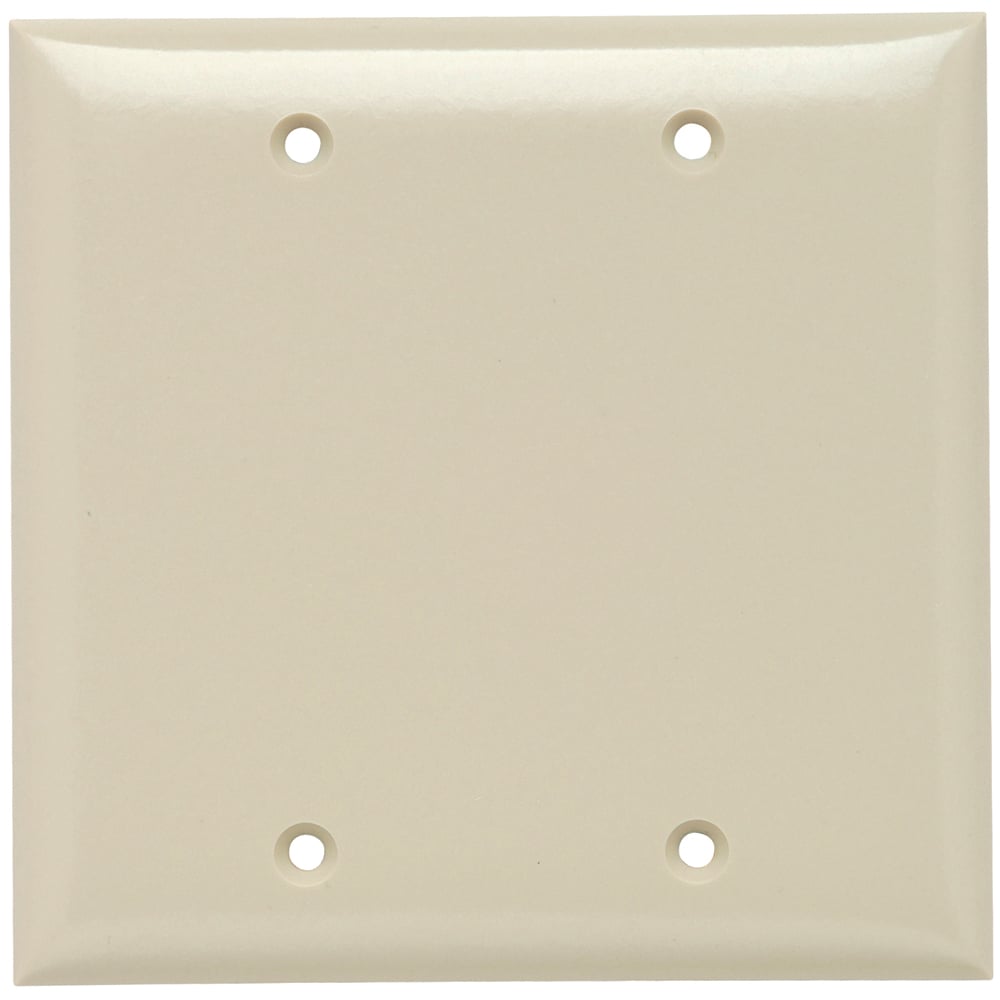 SP23I 2-Gang Thermoset Wall Plate, Blank, Box Mounted, Ivory